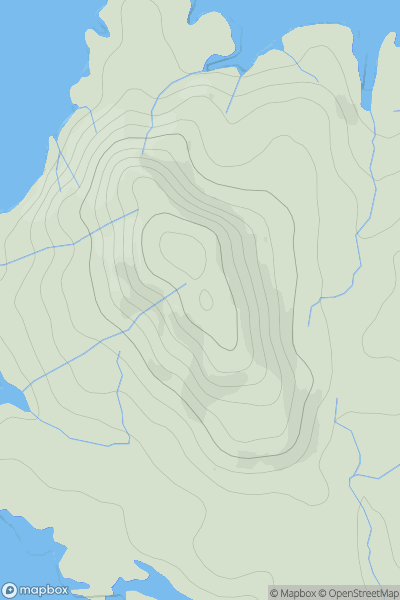 Thumbnail image for Carn Mor [Moidart and Ardnamurchan] showing contour plot for surrounding peak